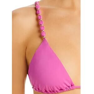 ViX Beads Tri Parallel Bikini PInk Top with gold beeds Size XL